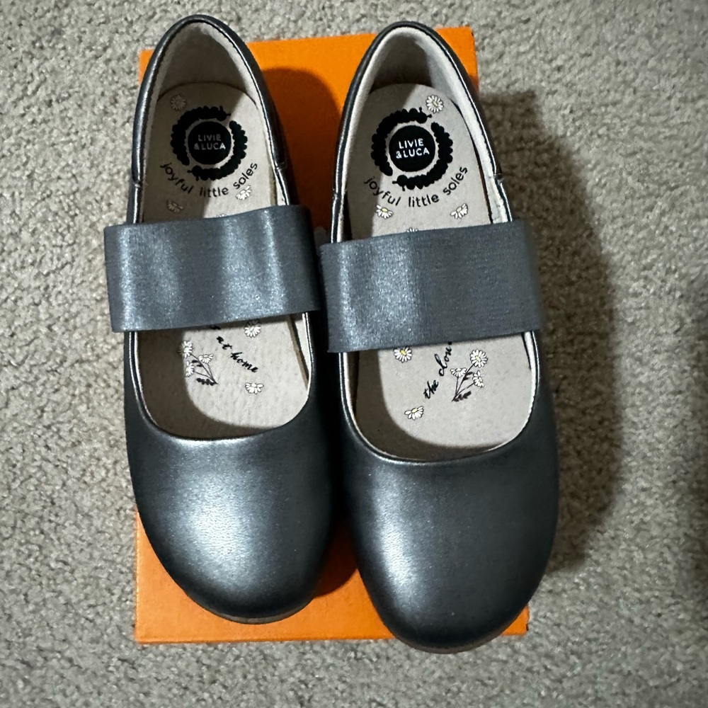 New! Livie & Luca Metallic Gray Dress Shoes
